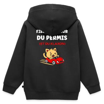 Führerschein-Humor - Kinder Premium Organic Zip Hoodie - Schwarz - Hinten - AI Model Kid Male (0cm)