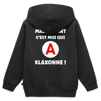 Führerschein-Humor - Kinder Premium Organic Zip Hoodie - Schwarz - Hinten - AI Model Kid Male (0cm)
