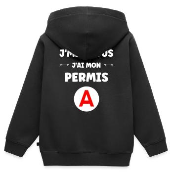 Führerschein-Humor - Kinder Premium Organic Zip Hoodie - Schwarz - Hinten - AI Model Kid Male (0cm)