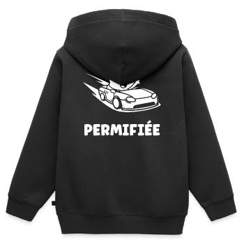 Führerschein-Humor - Kinder Premium Organic Zip Hoodie - Schwarz - Hinten - AI Model Kid Male (0cm)