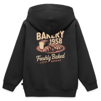 Boulangerie Vintage Publicité - Sweat Premium à capuche zippé enfant bio - noir - Dos - AI Model Kid Male (0cm)