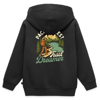 Pacific Crest Trail Dreamer Wildnis Trekking - Kinder Premium Organic Zip Hoodie - Schwarz - Hinten - AI Model Kid Male (0cm)