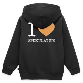 I love Spekulatius - Kinder Premium Organic Zip Hoodie - Schwarz - Hinten - AI Model Kid Male (0cm)