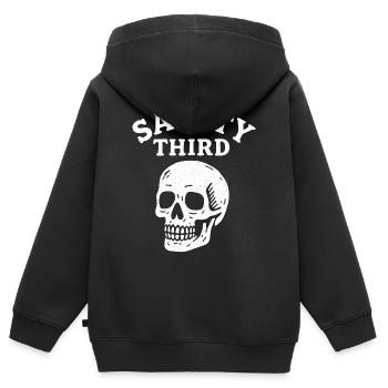 Safety Third Totenkopf Lustig Safety Third - Kinder Premium Organic Zip Hoodie - Schwarz - Hinten - AI Model Kid Male (0cm)