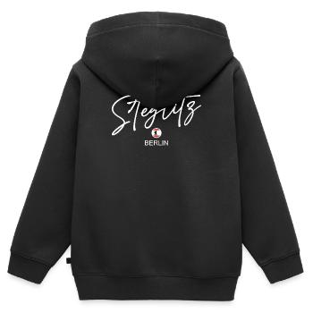 Steglitz - Drapeau de Berlin - Ours de Berlin - Sweat Premium à capuche zippé enfant bio - noir - Dos - AI Model Kid Male (0cm)
