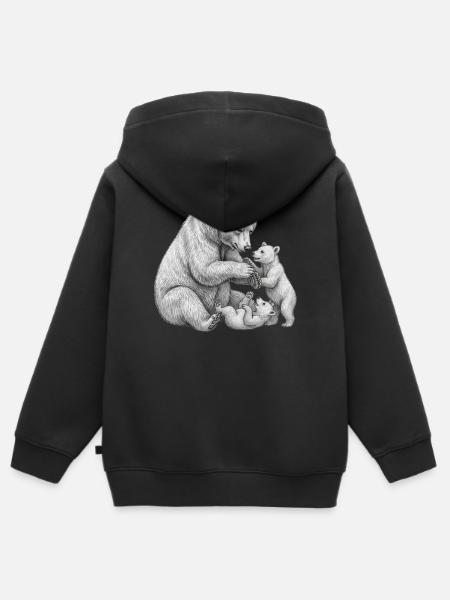 Bärin und ihre Jungen - Kinder Premium Organic Zip Hoodie - Schwarz