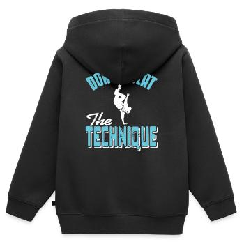 Don't Sweat The Street Dance Technique Mastery - Kinder Premium Organic Zip Hoodie - Schwarz - Hinten - AI Model Kid Male (0cm)
