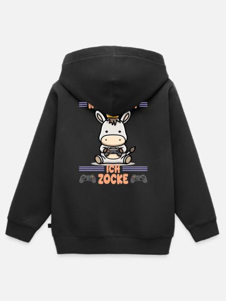 Nerv nicht, ich zocke grade - Kinder Premium Organic Zip Hoodie - Schwarz