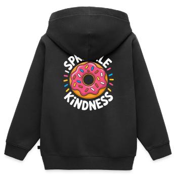 Sprinkle Kindness Warmth Donut Love - Kids Premium Organic Zip-up Hoodie - black - Back - AI Model Kid Male (0cm)