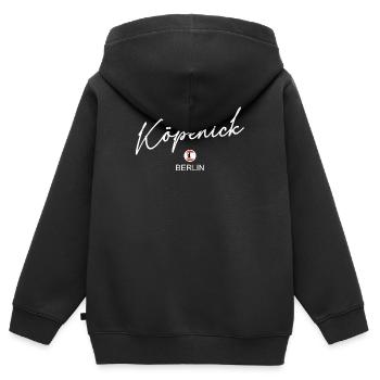Köpenick - Drapeau de Berlin - Ours de Berlin - Sweat Premium à capuche zippé enfant bio - noir - Dos - AI Model Kid Male (0cm)