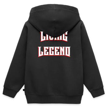 Légende vivante - Sweat Premium à capuche zippé enfant bio - noir - Dos - AI Model Kid Male (0cm)