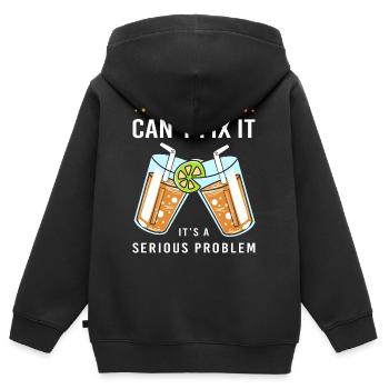Thé Chai - Sweat Premium à capuche zippé enfant bio - noir - Dos - AI Model Kid Male (0cm)