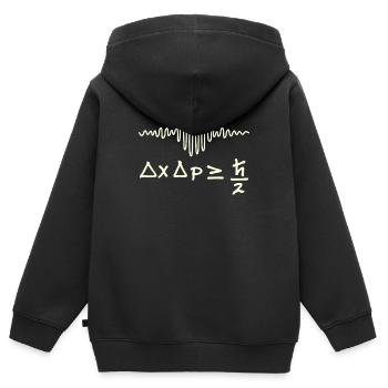 Quantenwellen und Unsicherheit - Kinder Premium Organic Zip Hoodie - Schwarz - Hinten - AI Model Kid Male (0cm)