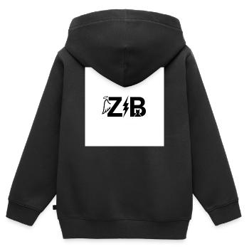 Duell mit Engeln, Dämonen und Blitzen - Kinder Premium Organic Zip Hoodie - Schwarz - Hinten - AI Model Kid Male (0cm)