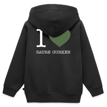 I love Saure Gurken - Kinder Premium Organic Zip Hoodie - Schwarz - Hinten - AI Model Kid Male (0cm)