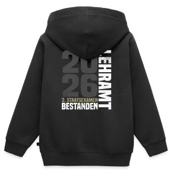 2. Staatsexamen Lehramt - Kinder Premium Organic Zip Hoodie - Schwarz - Hinten - AI Model Kid Male (0cm)