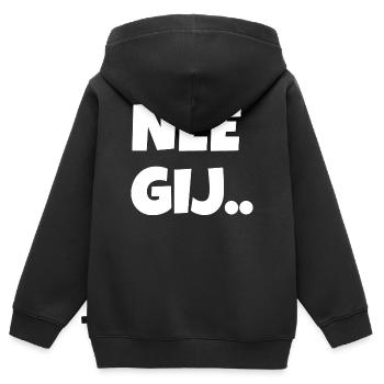 nein du - Kinder Premium Organic Zip Hoodie - Schwarz - Hinten - AI Model Kid Male (0cm)