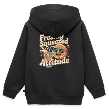 Retro Orange - Kinder Premium Organic Zip Hoodie - Schwarz - Hinten - AI Model Kid Male (0cm)