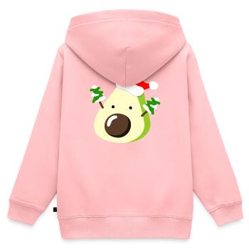 Avocado – Weihnachten - Kinder Premium Organic Zip Hoodie - Rosa - Hinten - AI Model Kid Female (0cm)