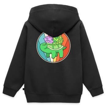 Cactus Plante Cactus - Sweat Premium à capuche zippé enfant bio - noir - Dos - AI Model Kid Male (0cm)