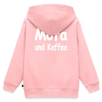 Mofa - Kinder Premium Organic Zip Hoodie - Rosa - Hinten - AI Model Kid Female (0cm)