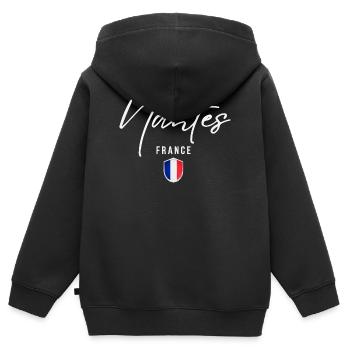 Nantes, Frankreich, elegantes Design Nantes - Kinder Premium Organic Zip Hoodie - Schwarz - Hinten - AI Model Kid Male (0cm)