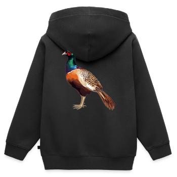 Faisans Faisan - Sweat Premium à capuche zippé enfant bio - noir - Dos - AI Model Kid Male (0cm)