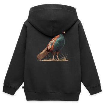 Faisans Faisan - Sweat Premium à capuche zippé enfant bio - noir - Dos - AI Model Kid Male (0cm)