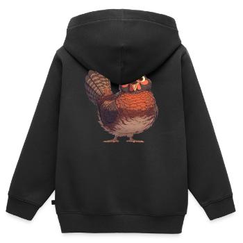 Faisans Faisan - Sweat Premium à capuche zippé enfant bio - noir - Dos - AI Model Kid Male (0cm)