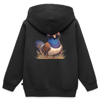 Faisans Faisan - Sweat Premium à capuche zippé enfant bio - noir - Dos - AI Model Kid Male (0cm)