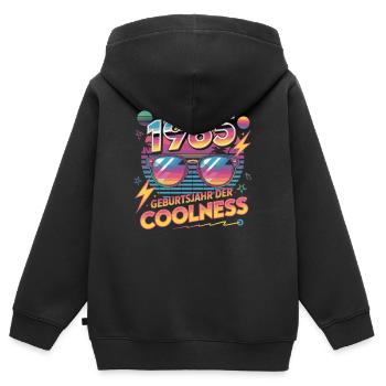 1985 Geburtstag der Coolness - Kinder Premium Organic Zip Hoodie - Schwarz - Hinten - AI Model Kid Male (0cm)