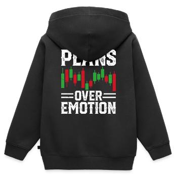 Graphique boursier Trading Crypto Marché boursier - Sweat Premium à capuche zippé enfant bio - noir - Dos - AI Model Kid Male (0cm)