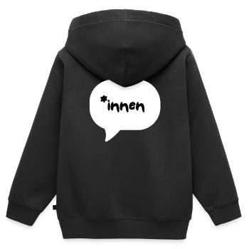 *inside - Kids Premium Organic Zip-up Hoodie - black - Back - AI Model Kid Male (0cm)