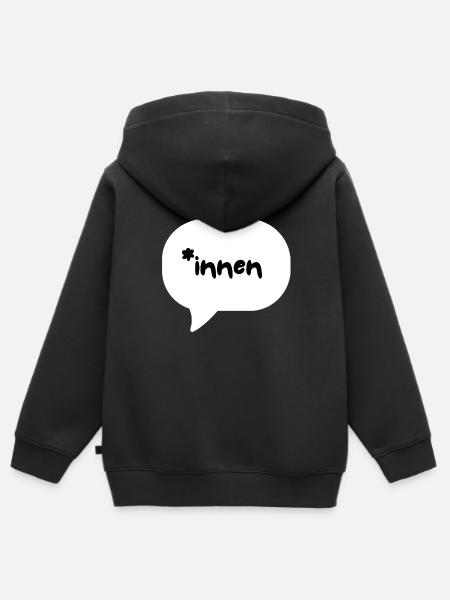 *innen - Kinder Premium Organic Zip Hoodie - Schwarz