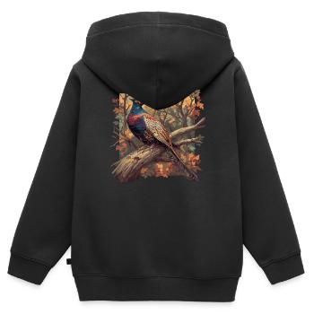 Faisans Faisan - Sweat Premium à capuche zippé enfant bio - noir - Dos - AI Model Kid Male (0cm)
