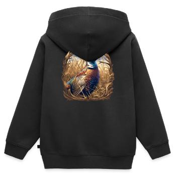 Faisans Faisan - Sweat Premium à capuche zippé enfant bio - noir - Dos - AI Model Kid Male (0cm)