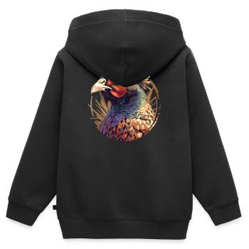 Faisans Faisan - Sweat Premium à capuche zippé enfant bio - noir - Dos - AI Model Kid Male (0cm)
