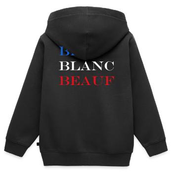 beeuf - Sweat Premium à capuche zippé enfant bio - noir - Dos - AI Model Kid Male (0cm)