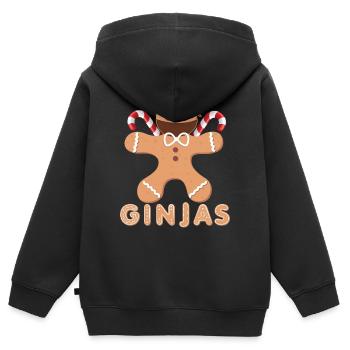 Pain d’épices masqué avec glaçage - Sweat Premium à capuche zippé enfant bio - noir - Dos - AI Model Kid Male (0cm)