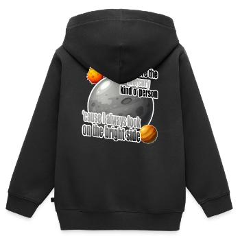 Je suis plutôt du genre Mercure - Sweat Premium à capuche zippé enfant bio - noir - Dos - AI Model Kid Male (0cm)