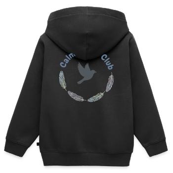 Flügel der Gelassenheit - Kinder Premium Organic Zip Hoodie - Schwarz - Hinten - AI Model Kid Male (0cm)