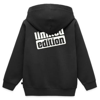 Édition limitée - Sweat Premium à capuche zippé enfant bio - noir - Dos - AI Model Kid Male (0cm)