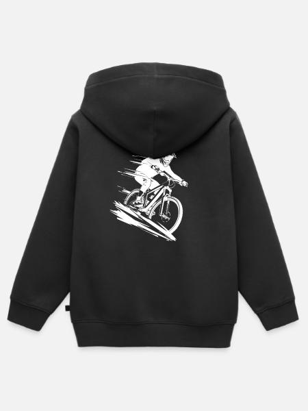 Mountainbike Energetic Mountain Biker - Kids Premium Organic Zip-up Hoodie - black