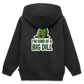 Im Kind Of A Big Dill Lustige Gurke - Kinder Premium Organic Zip Hoodie - Schwarz - Hinten - AI Model Kid Male (0cm)