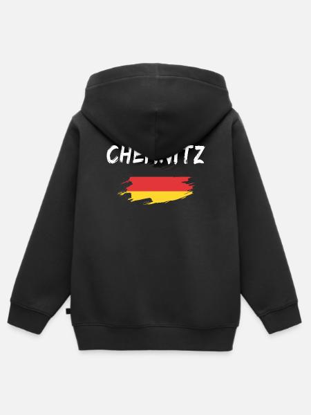 Chemnitz Deutschland Flagge - Kinder Premium Organic Zip Hoodie - Schwarz