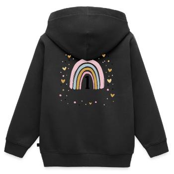 First Birthday Girl Rainbow 1 Year Old - Kids Premium Organic Zip-up Hoodie - black - Back - AI Model Kid Male (0cm)