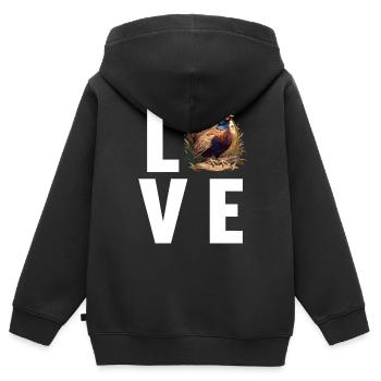 Faisans Faisan - Sweat Premium à capuche zippé enfant bio - noir - Dos - AI Model Kid Male (0cm)