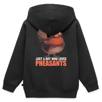 Faisans Faisan - Sweat Premium à capuche zippé enfant bio - noir - Dos - AI Model Kid Male (0cm)