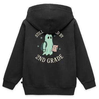 Hochbegabter Burnout-absolvent Mit Akademischem - Kinder Premium Organic Zip Hoodie - Schwarz - Hinten - AI Model Kid Male (0cm)