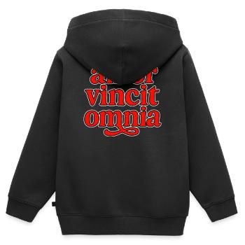 Amor vincit omnia - Kids Premium Organic Zip-up Hoodie - black - Back - AI Model Kid Male (0cm)